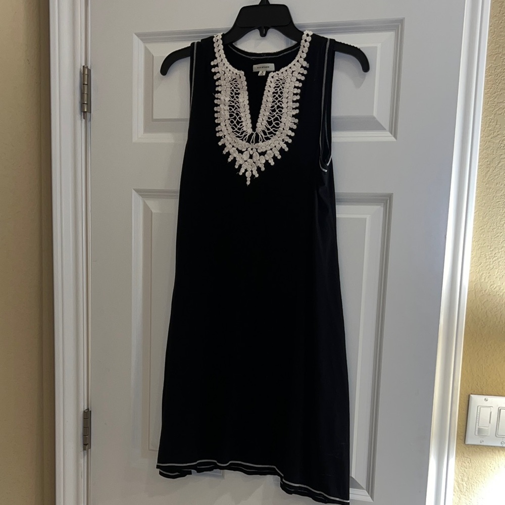 Max Studio Black dress with White Detailing